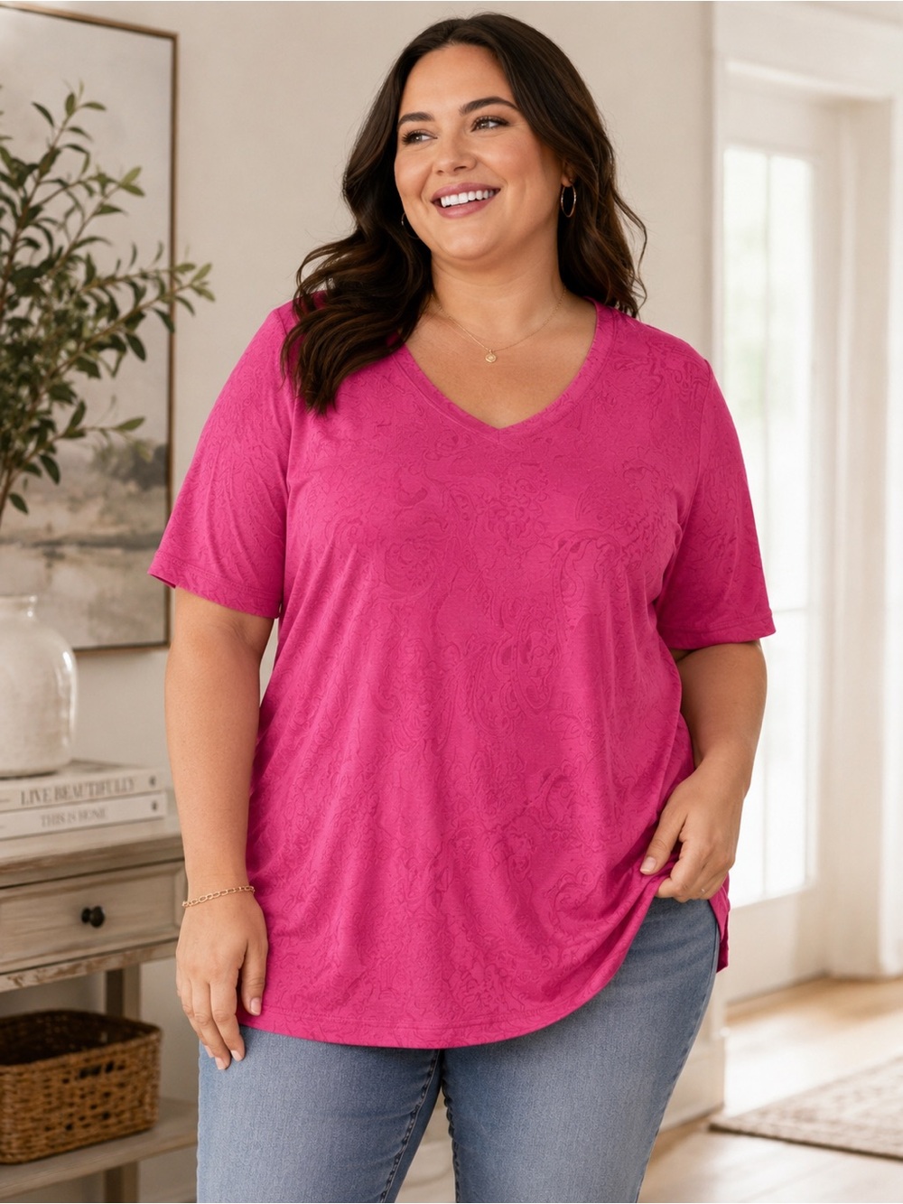 💕 Lane Bryant Perfect Sleeve Tee – Pink – 14/16 – NWT